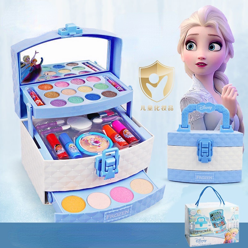 【Sunshine】 玩具 兒童化妝品 化妝品全套 無毒 可水洗 女孩玩具 公主盒 冰雪奇緣 愛莎公主 冰雪女王 禮物