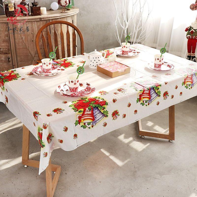弘木-聖誕針織餐墊 聖誕節裝飾 創意桌布 聖誕桌面擺件 聖誕桌旗桌布 一次性圣誕桌布 圣誕派對布置桌布 塑料PE桌布
