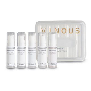 VINOUS 華薇生技 保養品輕便旅行組 深層洗卸潔顏露 保濕精華化妝水 精萃膠原保濕精華液 緊緻彈力保濕乳霜 潔顏洗面