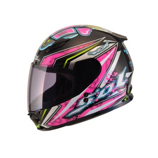 【SOL Helmets】SF-2全罩式安全帽 (哈囉 消光黑/粉) ｜ SOL安全帽官方商城