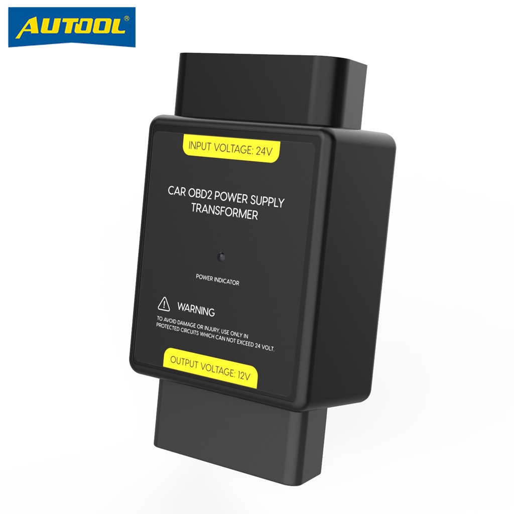 AUTOOL 車載 OBD2 電源適配器 24V 至 12V 電源轉換器