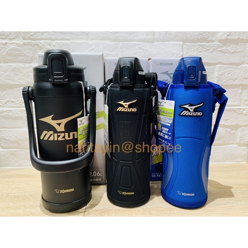 【Q小橘】全新現貨象印MIZUNO美津濃聯名大容量保冷瓶/運動水壺1500ml/1.5L(SD-FX15)斜背肩背手提