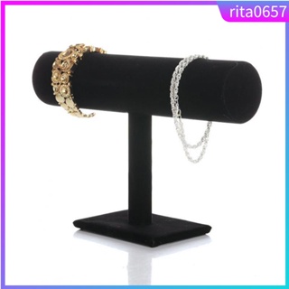 Bracelet Holder Black Velvet T-bar Bangle Necklace Watch Dis