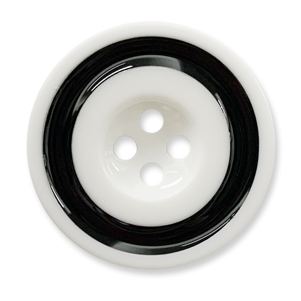 6996 #102 搪瓷 4孔 樹脂釦 鈕釦 黑白簡約款 10顆/組【恭盟】