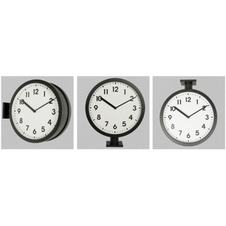 美學空間《設計師款-創意 時鐘 壁鐘 現代造型鐘 双面鐘‧國鐵雙面車站鐘-黑色款》
