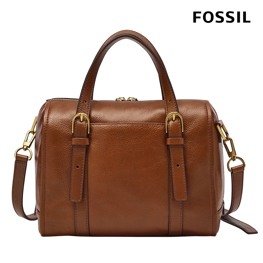 FOSSIL Carlie 真皮波士頓包-咖啡色 ZB1772200