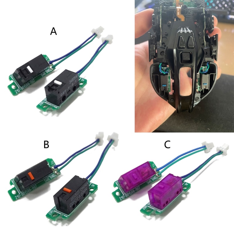 Zzz 2 件 D2F-F-F-3-7 鼠標開關按鈕板電纜鼠標維修部件,適用於 G900 G903