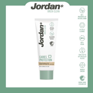 Jordan愛護地球環保牙膏-成人 Green Clean 天然成分 素食牙膏 含氟牙膏 環保牙膏 減塑 塑料再製