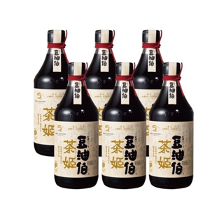 【豆油伯】茶姬釀造醬油500mlX6瓶(單方豆釀造、無碘/麩質驗出)