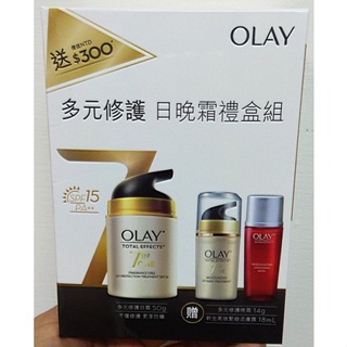 全新 OLAY 多元修護日晚霜禮盒組 (多元修護日霜50g+多元修護晚霜14g+新生高效緊緻活膚露18ml) 歐蕾