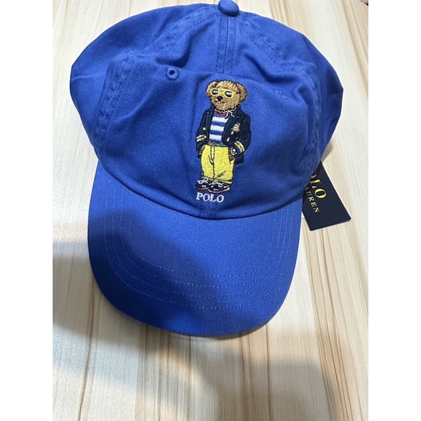 全新-Polo Ralph Lauren 男大人polo bear寶藍色棒球帽
