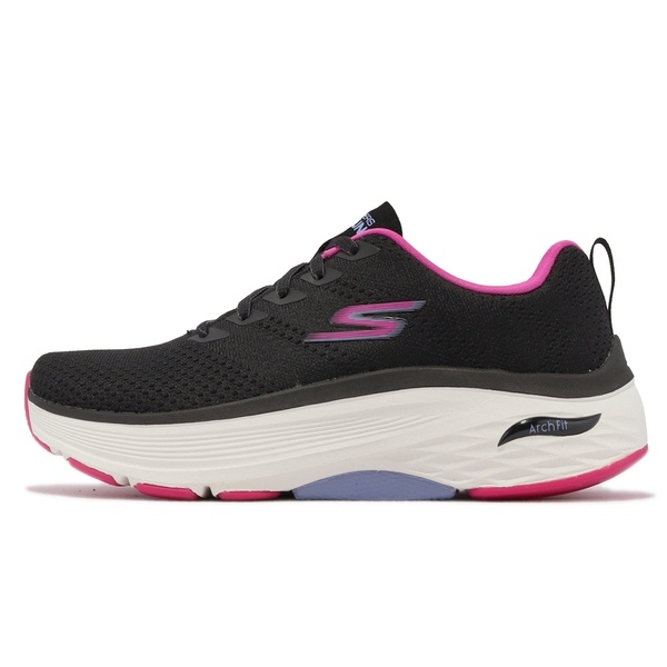 Skechers 慢跑鞋 Max Cushioning Arch Fit 128308WBKPK 女 寬楦 黑桃紅 厚底