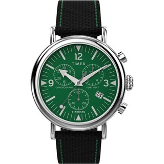 【TIMEX】天美時 復刻系列 41 毫米復古綠三眼計時手錶 (綠x黑 TXTW2V43900)