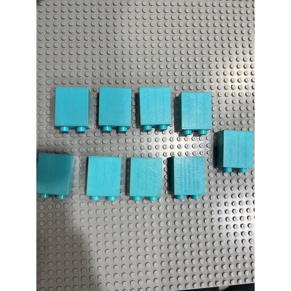 Lego duplo 1x2 高磚 水藍色 零件包（二手）
