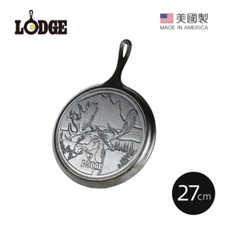 【美國LODGE】野生動物系列 美國製鑄鐵露營煎餅鍋(駝鹿)-27cm
