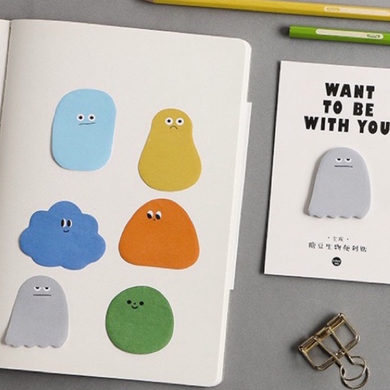 台灣現貨♡糖豆生物便利貼N次貼6款🔸便簽紙／便條紙／留言條／備忘小本／手帳／信紙／日記／標籤貼／標示貼／萬用貼／筆記貼