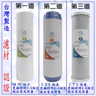 10吋公規濾心 10" 5M PP超密度棉質纖維除汙 高品質UDF椰殼 CTO柱狀 SGS認證/NSF認證 臺灣製造