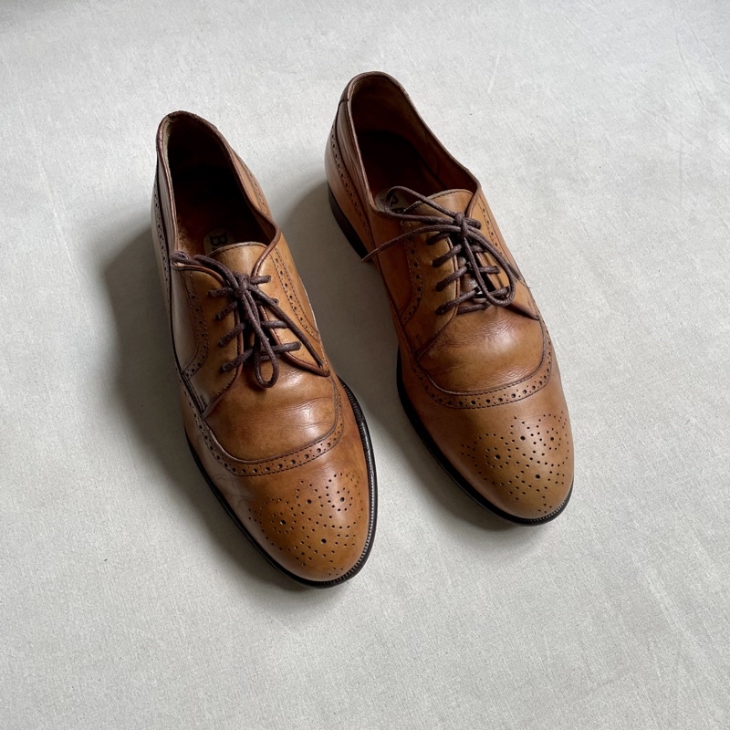 義大利製造 Bally Wing-Tip Derby Shoes 小牛皮 四孔皮鞋 紳士鞋 德比鞋 vintage 古著