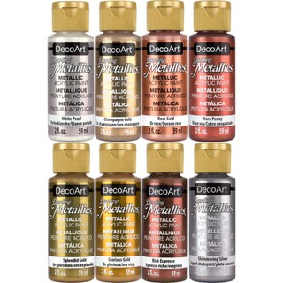 DecoArt Dazzling Metallics 59ml 8 色閃耀金屬顏料超值套組 - DASK424