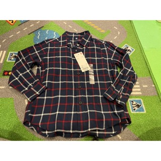 全新UNIQLO KIDS 法蘭絨格紋襯衫（110）
