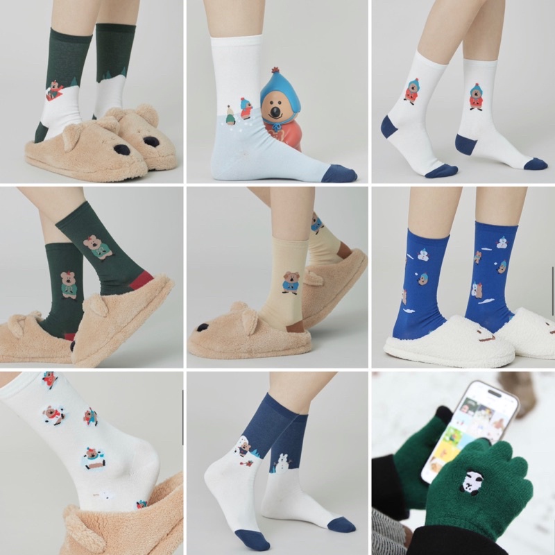 現+預 新品 文創Dinotaeng x sockstaz 中長襪 袋鼠襪子 bobo熊 quokka 棉花糖 襪子