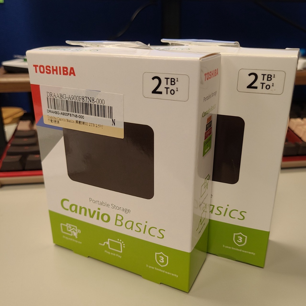 全新未拆 Toshiba Canvio Basics A3 黑靚潮lll 2TB 2.5吋行動硬碟