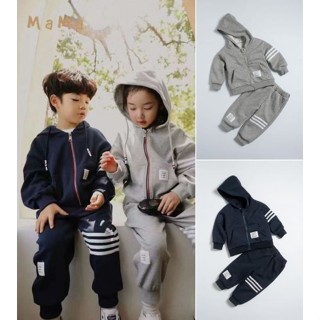 **Abu kids**【TZ221011】epk～新款韓風中小童衛衣刷毛套裝連帽長袖上衣+長褲90～130cm
