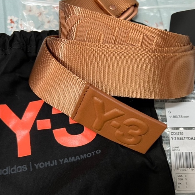 全新正品 Y-3 YOHJI BELT CD4730 Y3山本耀司 皮帶腰帶 經典Logo 皮革 銅色