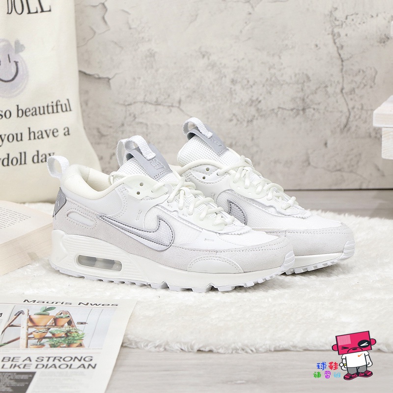 球鞋補習班 W NIKE AIR MAX 90 FUTURA 奶白 銀勾 解構 女鞋 接拼 休閒鞋 FB1877-110