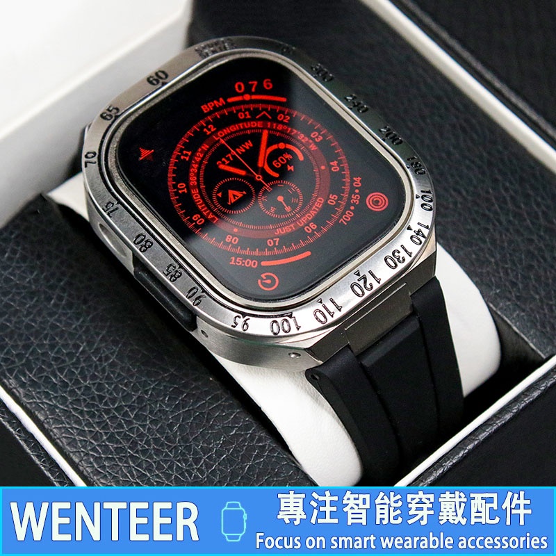 Ultra 改裝AP錶帶套裝 Appe Watch 不鏽鋼錶帶 Ultra 49mm 橡膠錶帶/真皮錶帶 AP改裝錶帶