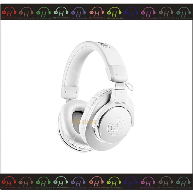 弘達影音多媒體 Audio-technica 鐵三角 M20xBT 白色 有線+藍芽耳罩式耳機 監聽耳機公司貨
