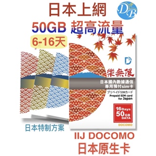 超狂流量! 樂無限【日本 上網12-50GB 獨家方案】日本原生卡 日本上網 使用 DOCOMO 電信 DB 3C