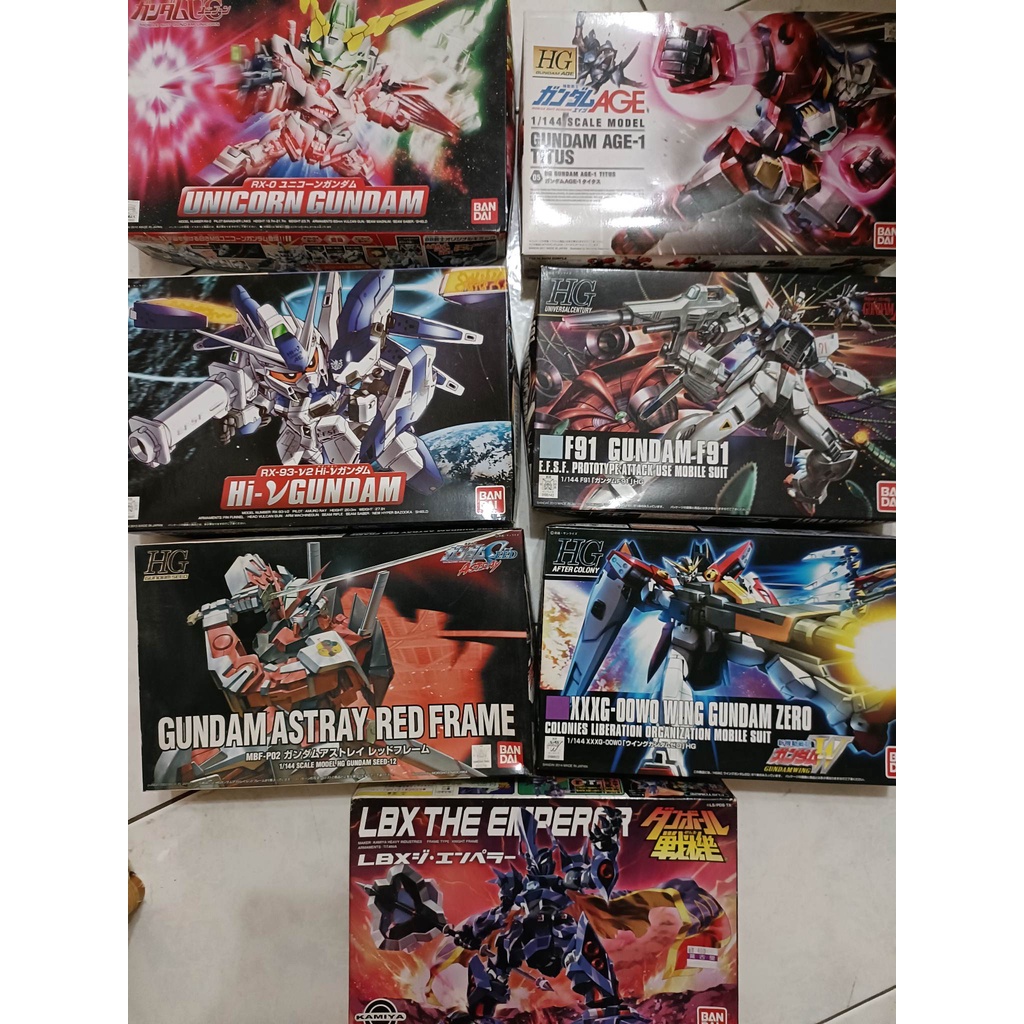 鋼彈 BB 戰士獨角獸 HI-V鋼彈 ---紅異端鋼彈 飛翼鋼彈零式 F91 鋼彈AGE LBX 紙箱戰機 皇帝(已組裝