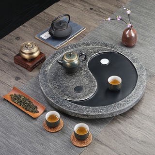 【免運】創意茶盤整塊烏金大理石材茶盤家用簡約創意套裝浮雕全自動功夫茶具石茶海