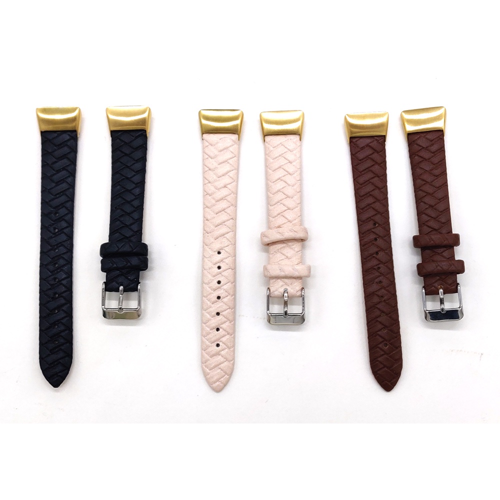 16 毫米 PU 皮革錶帶手鍊適用於華為 Honor Band 6 編織紋理腕帶腕帶