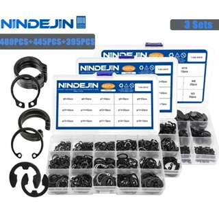 Nindejin 黑色 C 型外卡簧套件 φ5-φ19 內卡簧套件 φ8-φ24 碳鋼 E 夾卡環組 M1.2-M15