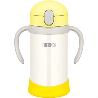 現貨 日本新款 thermos 膳魔師 fjl-350 不銹鋼兒童學習杯 (把手可拆卸) 附備用吸管 黃色