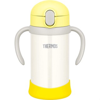 現貨 日本新款 THERMOS 膳魔師 FJL-350 不銹鋼兒童學習杯 (把手可拆卸) 附備用吸管 黃色