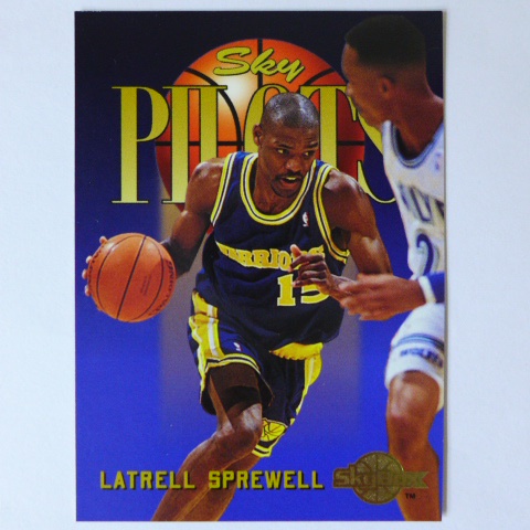 ~Latrell Sprewell~NBA球星/鎖喉手/史普利威爾 1995年SkyBox PIIOTS.NBA籃球卡