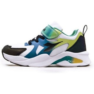 【DIADORA】中童 迪亞多那 19cm-23cm 輕量寬楦緩震慢跑鞋 繽紛炫光A107)白藍綠DA11070)