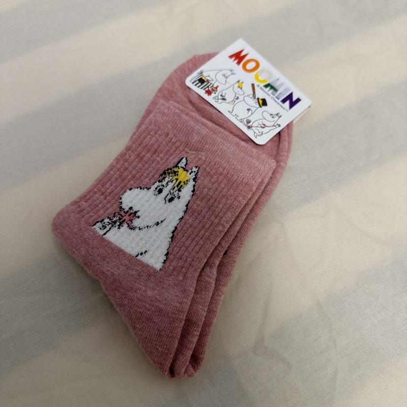 Moomin 可兒款 玫瑰粉 襪子