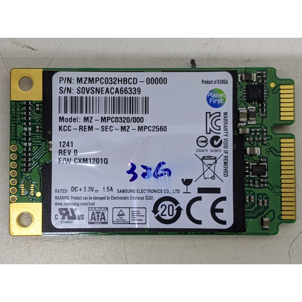 (如圖)samsung 三星 mSATA  32GB  SSD 固態硬碟 二手良品