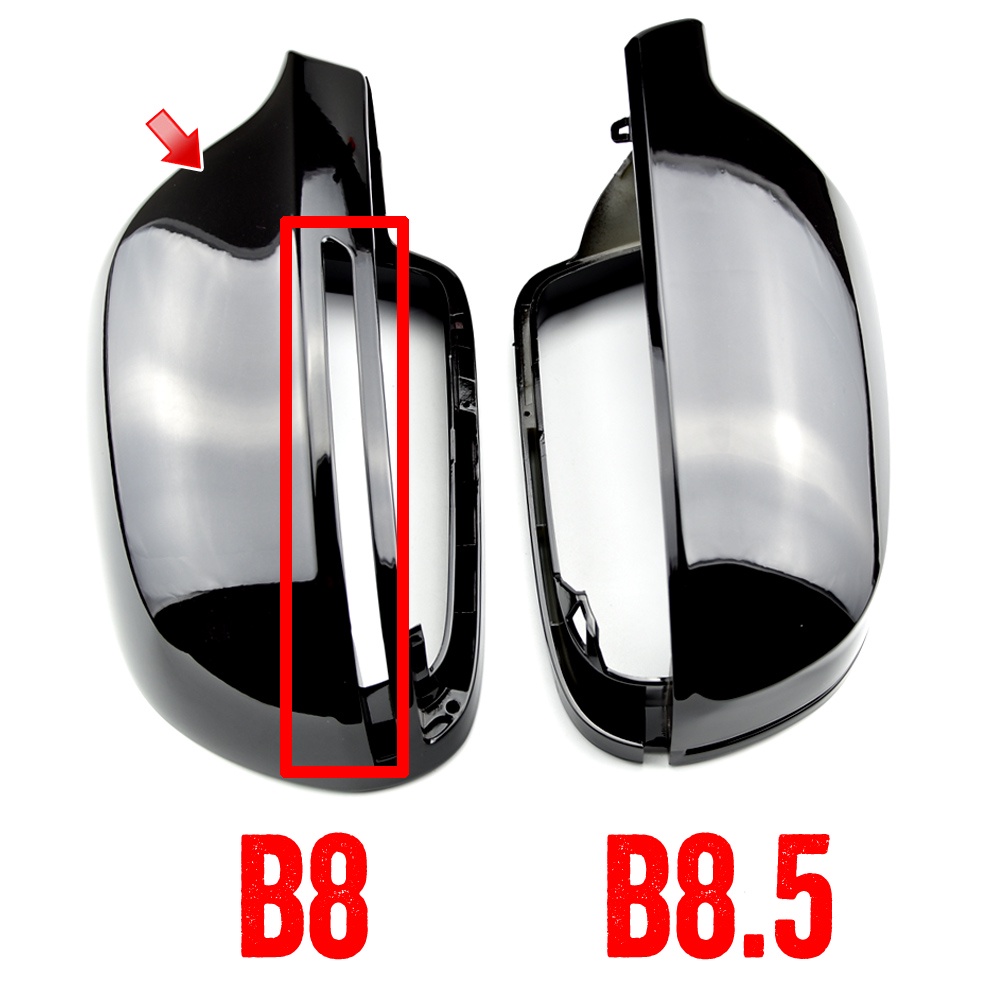 Abs 材料亮黑色後視鏡蓋後視鏡蓋 S 線適用於奧迪 A3 8P A4 A5 B8 2008-2009 B8.5 201