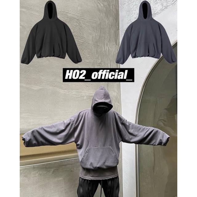 [HO2-shop]  - 大廓形雙層連帽衛衣 男女 短寬 yeezy 寬鬆 純色 廓形 歐美 oversize 帽t