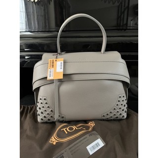 （已售出）全新正品Tod’s Wave Bag 牛皮大嘴包 中灰色 可斜背可手提 昆凌林心如同款