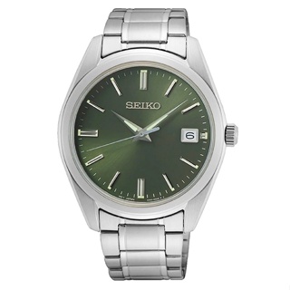 【SEIKO精工】SUR527P1 簡約三針 日期顯示 藍寶石鏡面 鋼錶帶男錶 6N52-00A0G 綠 39.5mm