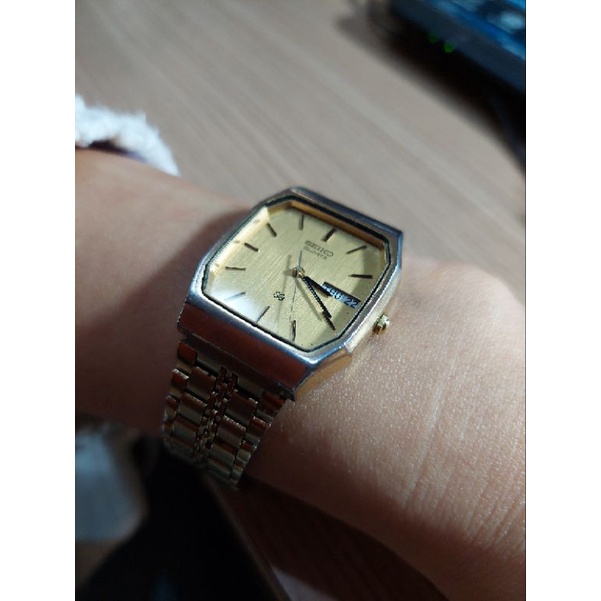 日本製 vintage SEIKO 精工錶 古董錶老款古著 石英錶復古金色手錶 8123-5180