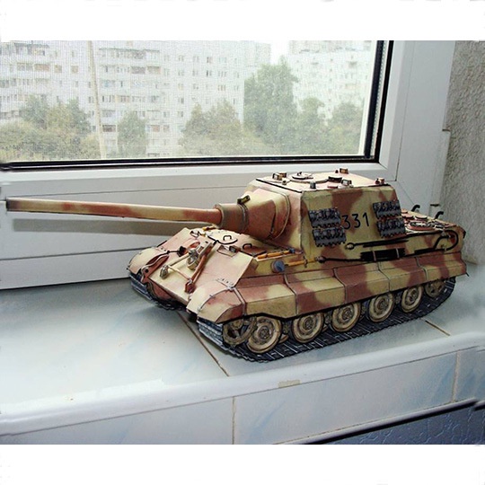 1:25德國老虎狩獵重型坦克殲擊車紙模型坦克世界老虎狩獵td手工diy