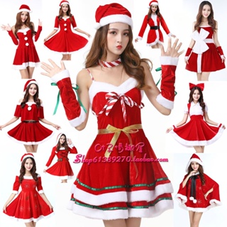 24小時出貨=耶誕節❀耶誕cosplay 派對服裝 耶誕主題 洋裝耶誕節服裝耶誕女郎衣服cos禮服酒吧表演服可愛耶誕老人