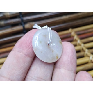 【禾賢行】天然翡翠.緬甸玉.冰糯飄花灑金翡翠平安扣/平安圓滿.手工精雕墬子.項鍊.玉珮.221115A70